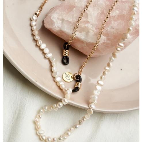 Eyewear Chain - Witte parels